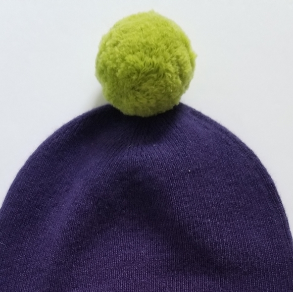 Burberry Cashmere Wool Pom Pom Beanie Purple Multicolor - Picture 5 of 9
